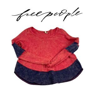 Free People Red & Black Thermal Top. Sz XS